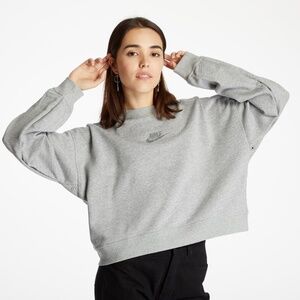 Nike Sportswear Oversized Crewneck Heather Grey/ Multi Color Size Small EUC